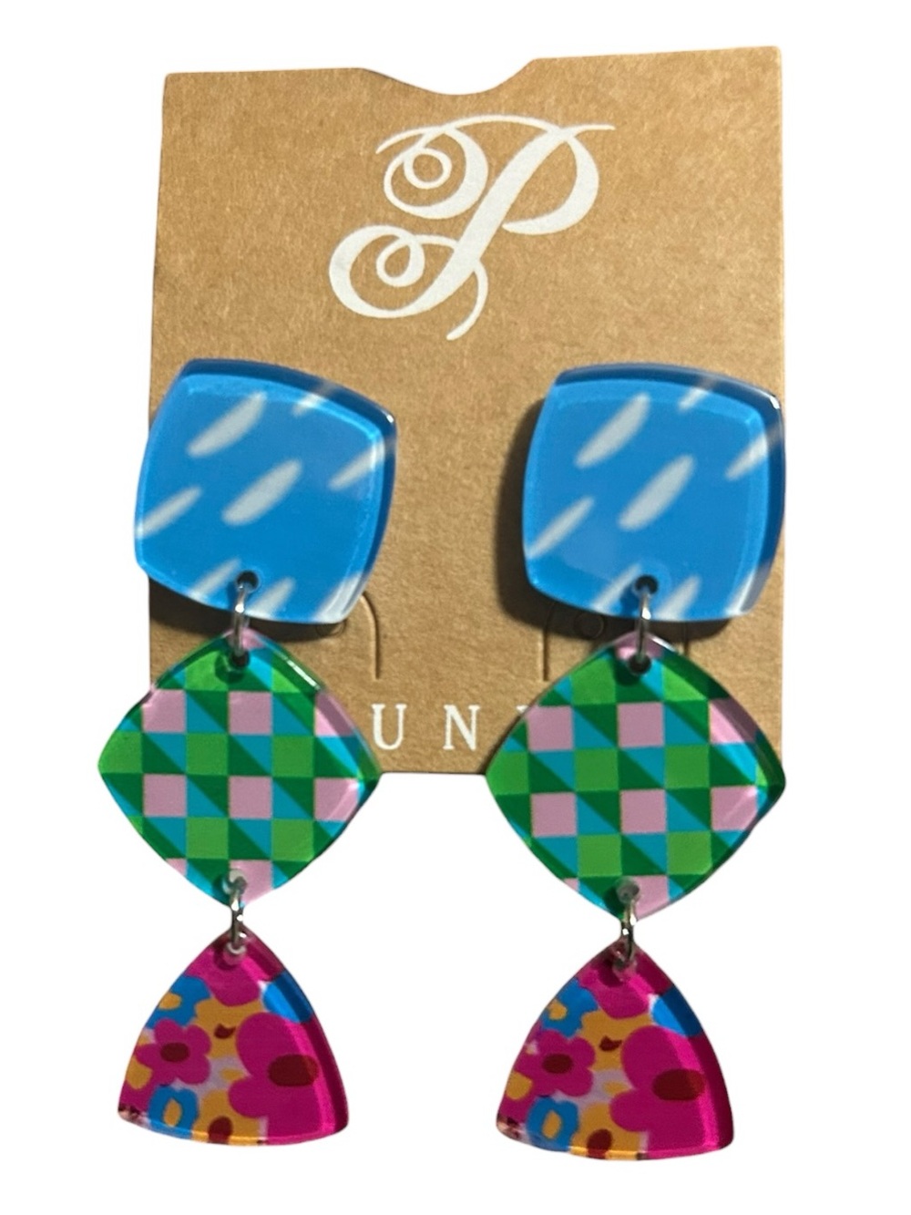 NWT Colorful, Patterned Plunder Earrings